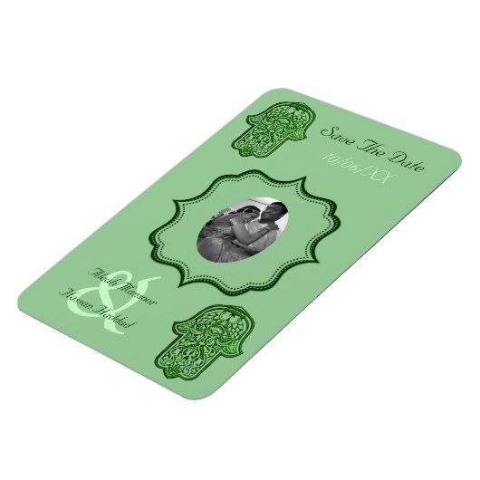 Henna Hand van Hamsa (groen) (sparen de datum) Magneet (Linkerzijde)