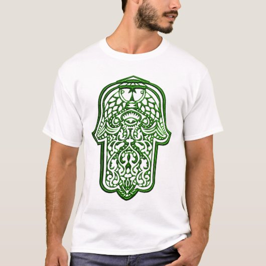 Henna Hand van Hamsa (groen) T-shirt (Voorkant)