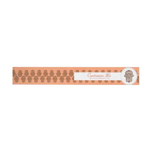 Henna Hand van Hamsa (Oranje) Omwikkelbaar Adreslabel (Individueel)