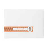 Henna Hand van Hamsa (Oranje) Omwikkelbaar Adreslabel (Voorkant)