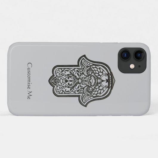 Henna Hand van Hamsa (Origineel) iPhone Case (Achterkant (horizontaal))