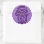 Henna Hand van Hamsa (Paars) Ronde Sticker (Tas)