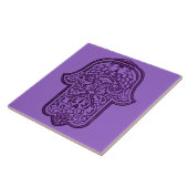 Henna Hand van Hamsa (Paars) Tegeltje (Zijkant)