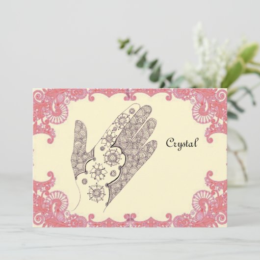 Henna-handfeestkaart Kaart (Staand voorkant)