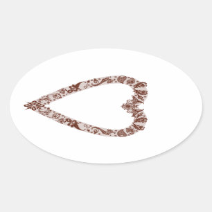 Henna Hart Ontwerp Ovale Sticker