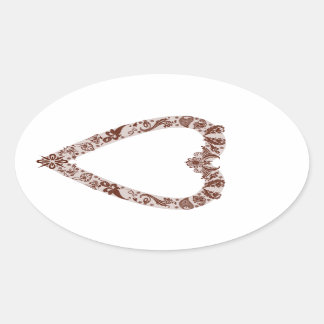 Henna Hart Ontwerp Ovale Sticker
