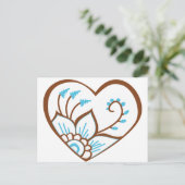 Henna Heart Blue Briefkaart (Staand voorkant)