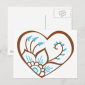 Henna Heart Blue Briefkaart (Voorkant / Achterkant)