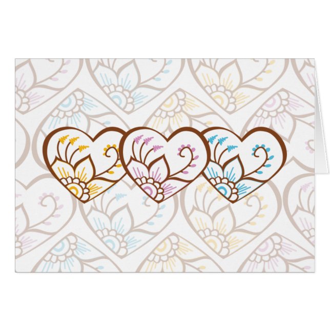Henna Heart Card (Voorkant Horizontaal)