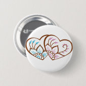 Henna Heart Double Ronde Button 5,7 Cm (Voorkant /achterkant)