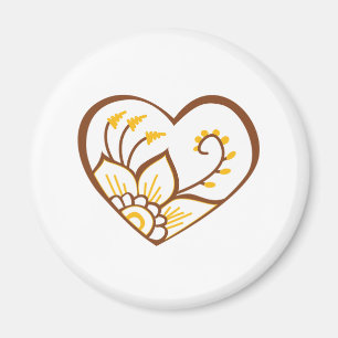 Henna Heart Yellow Magneet