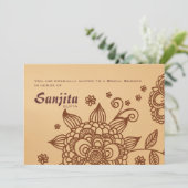 Henna Inspiration Invitation Kaart (Staand voorkant)