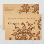 Henna Inspiration Invitation Kaart (Voorkant / Achterkant)