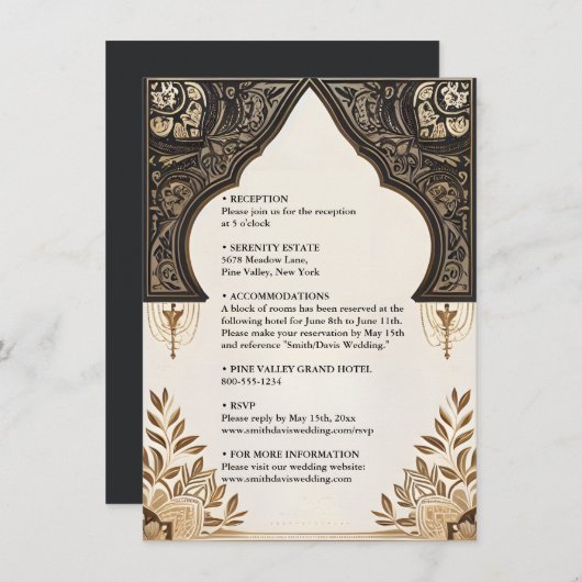 Henna Islam Nikah Arabisch Walima moslim bruiloft Informatiekaartje (Voorkant / Achterkant)