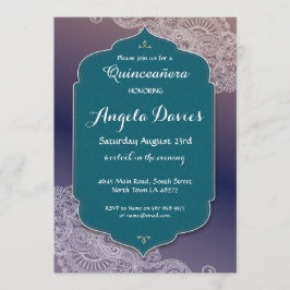 Henna Jewel Quinceanera Birthday Party Invite 15th Kaart
