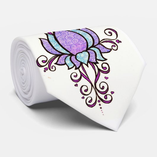 Henna lotus bloem Stropdas (Opgerold)