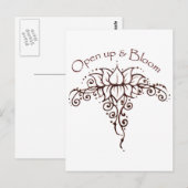 Henna Lotus 'Open Up & Bloom' Briefkaart (Voorkant / Achterkant)