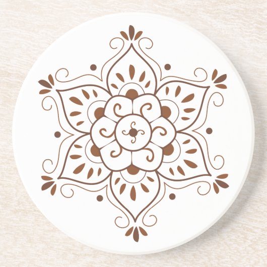 Henna Mandala Coster Zandsteen Onderzetter (Voorkant)