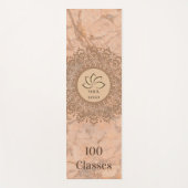 Henna Mandala Marmer  Blush Logo Yogamat (Voorkant)