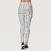 Henna Mandala Zwart Wit Bloem Leggings (Achterkant)