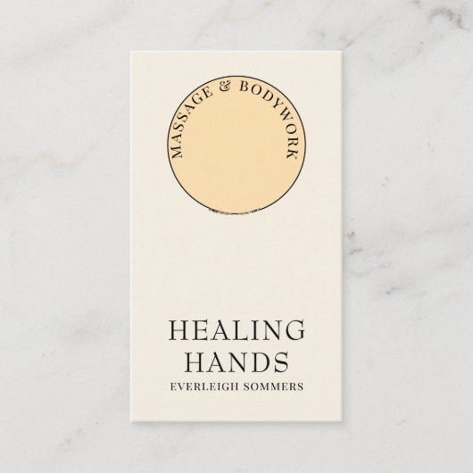 Henna Massage Healing Arts Hands Visitekaartje (Voorkant)