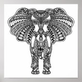 Henna Mehndi Decorated Indian Elephant 2 Poster (Voorkant)