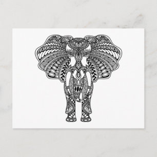 Henna Mehndi Decorated Indian Elephant Briefkaart