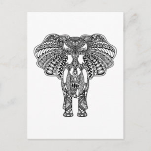 Henna Mehndi Decorated Indian Elephant Briefkaart
