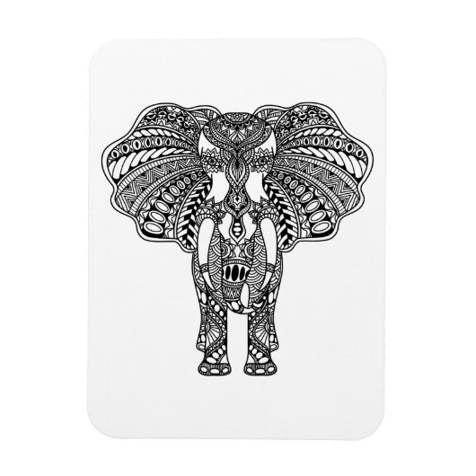 Henna Mehndi Decorated Indian Elephant Magneet (Verticaal)