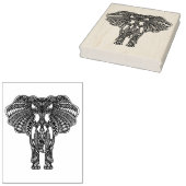 Henna Mehndi Decorated Indian Elephant Rubberstempel (Gestempeld)