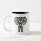 Henna Mehndi Decorated Indian Elephant Tweekleurige Koffiemok (Links)