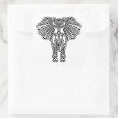 Henna Mehndi Decorated Indian Elephant Vierkante Sticker (Tas)