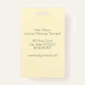 Henna Mehndi geeft massagebedrijf handen Badge (Achterkant)