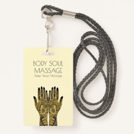 Henna Mehndi geeft massagebedrijf handen Badge