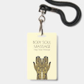 Henna Mehndi Handmassage Bedrijf Badge (Voorzijde met lanyard)
