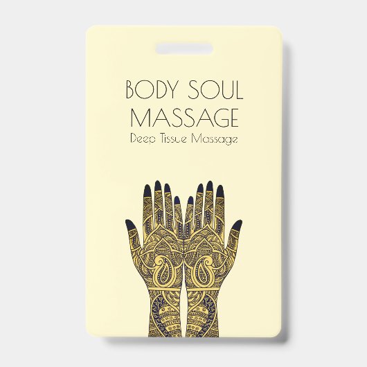 Henna Mehndi Handmassage Bedrijf Badge (Voorzijde)