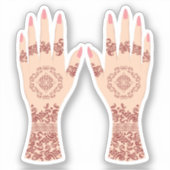 Henna Mehndi Hands Desi Arab Sticker (Voorkant)