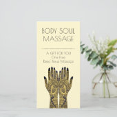 Henna Mehndi Hands Design Cadeaubon Kaart (Staand voorkant)