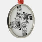 Henna Mehndi Hands Indian Design Painted Wedding Metalen Ornament (Rechts)