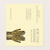 Henna Mehndi overhandigt massage therapeut praktij Visitekaartje (Buitenkant ongevouwen)