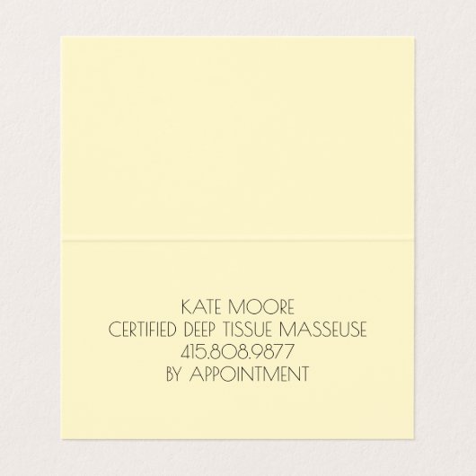 Henna Mehndi overhandigt massage therapeut praktij Visitekaartje (Binnenkant ongevouwen)