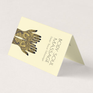 Henna Mehndi overhandigt massage therapeut praktij Visitekaartje