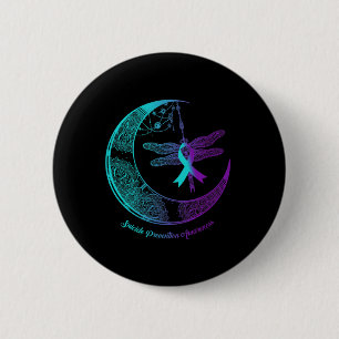 Henna Moon Dragonfly: zelfmoordpreventie Ronde Button 5,7 Cm