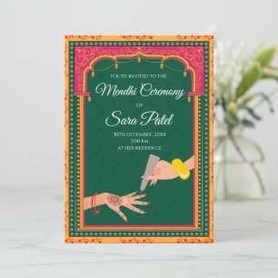 Henna nodigt de Mehendi uit Kaart