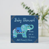 Henna Olifant (Baby shower) Kaart (Staand voorkant)