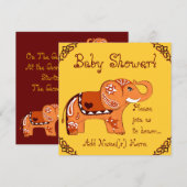 Henna Olifant (Baby shower) Kaart (Voorkant / Achterkant)