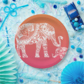 Henna Olifant - Indische Inspiratie Papieren Bordje (Feest)