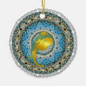 Henna Olifant Mandala Ganesha Mindfulness Cadeaus Keramisch Ornament (Voorkant)