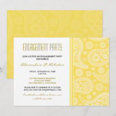 Henna Paisley Engagement Party Invitation (citroen Kaart (Voorkant / Achterkant)