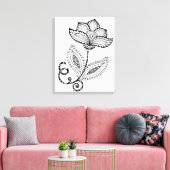Henna Paisley Mehndi Doodles 6 Canvas Afdruk (Insitu (Woonkamer))